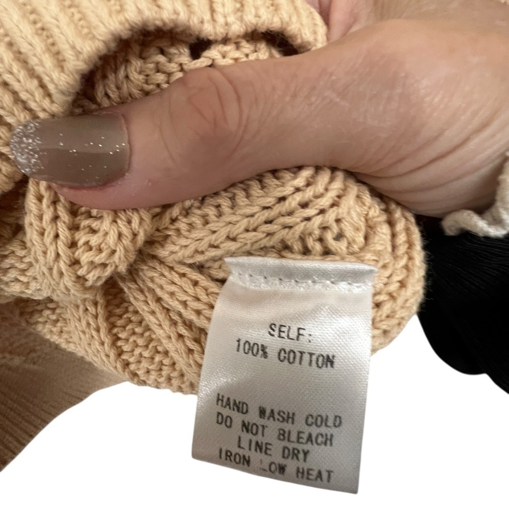 Vici Light Tan Women’s Knit Sweater - Picture 3 of 4